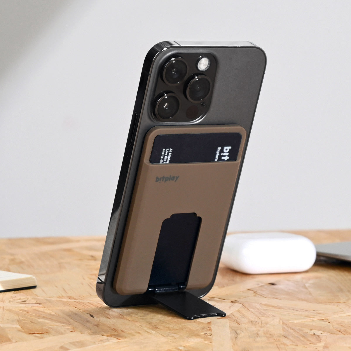 Mhvewi Magnetic Wallet Stand - 360° Rotation, Holds 2-3 Cards, Compatible With MagSafe IPhones