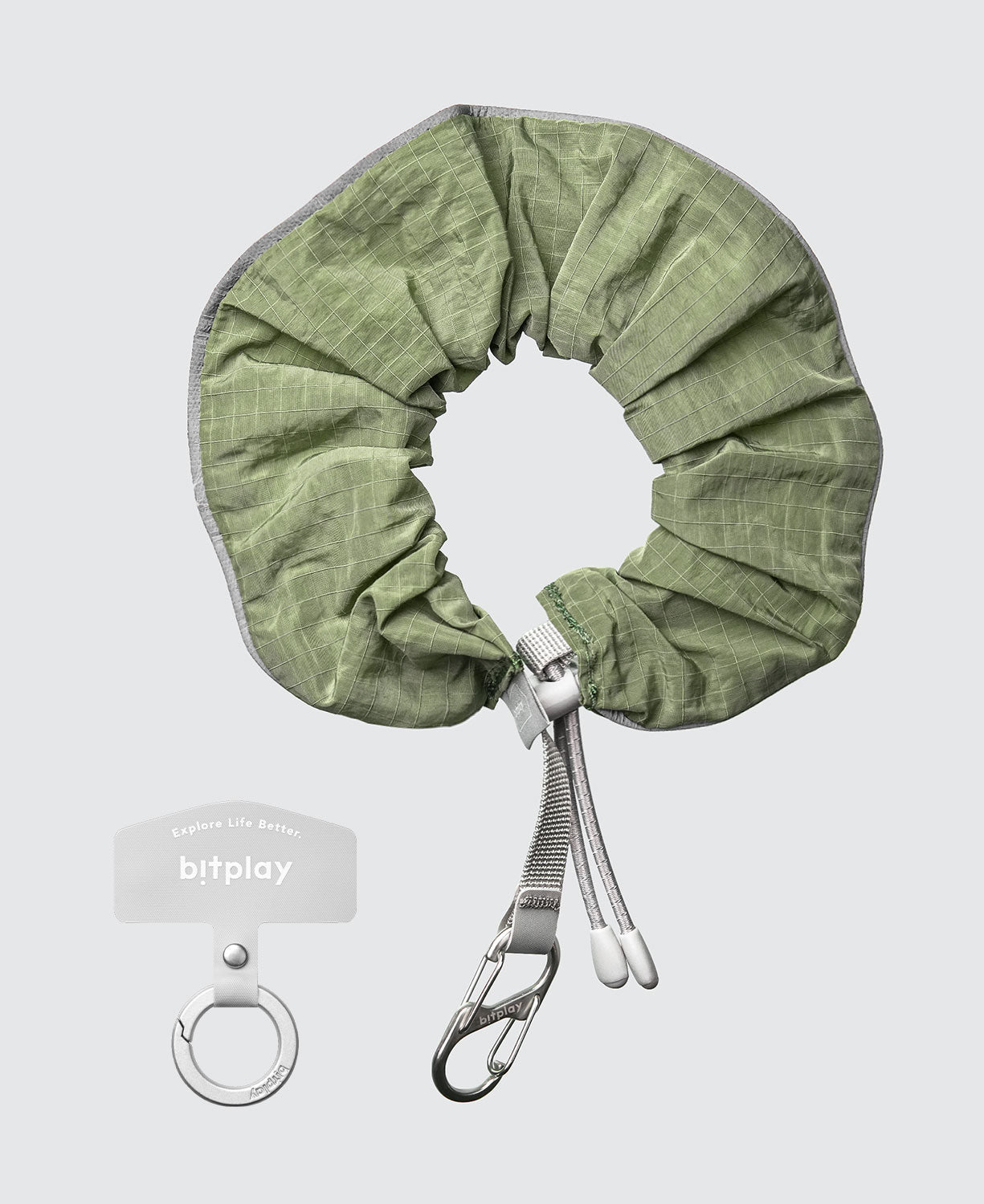 Glow Scrunchie Wrist Strap- Moss Grey