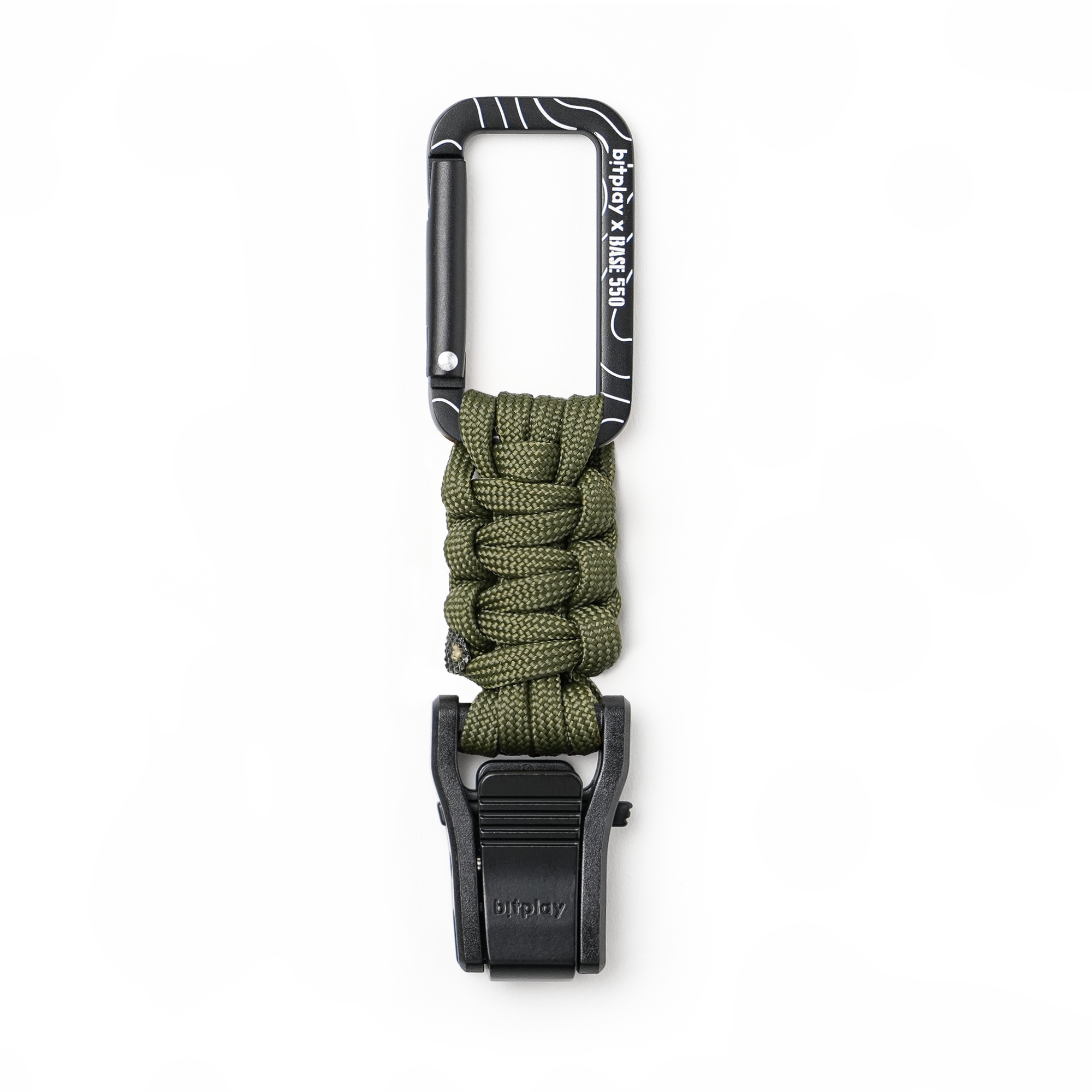 Paracord Quick-Release Carabiner - Base550 Army Green