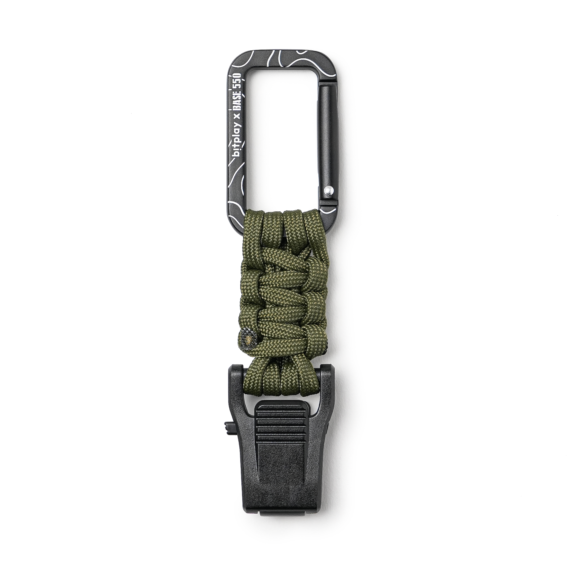 Paracord Quick-Release Carabiner - Base550 Army Green