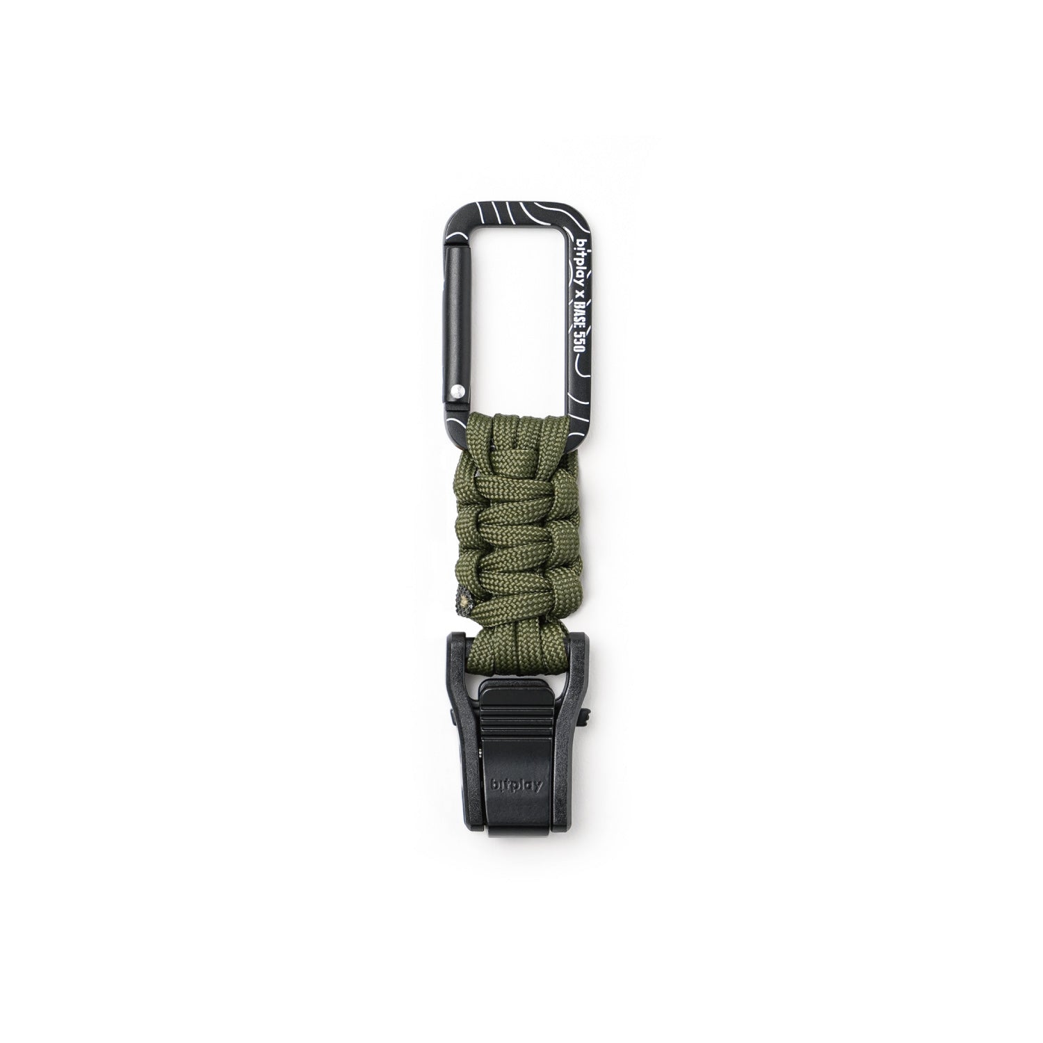 Paracord Quick-Release Carabiner - Base550 Army Green