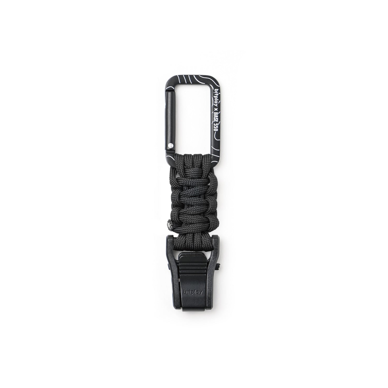 Paracord Quick-Release Carabiner -Base550 Dark Black