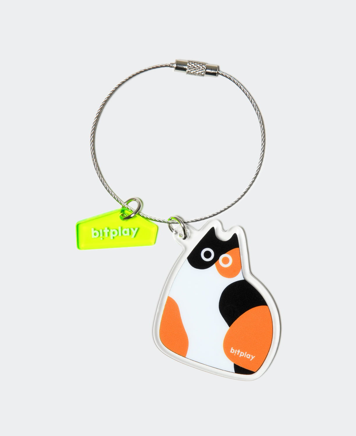 Wire Keychain Charm Double-Sided Kitty