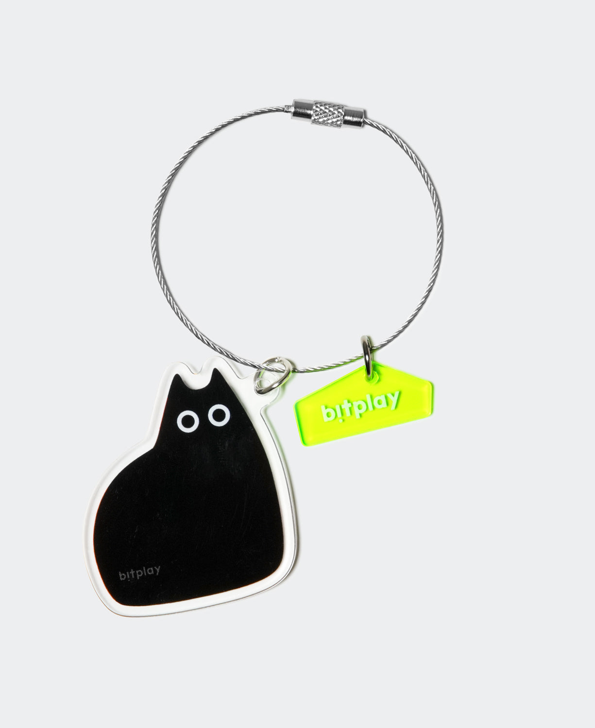 Wire Keychain Charm Double-Sided Kitty