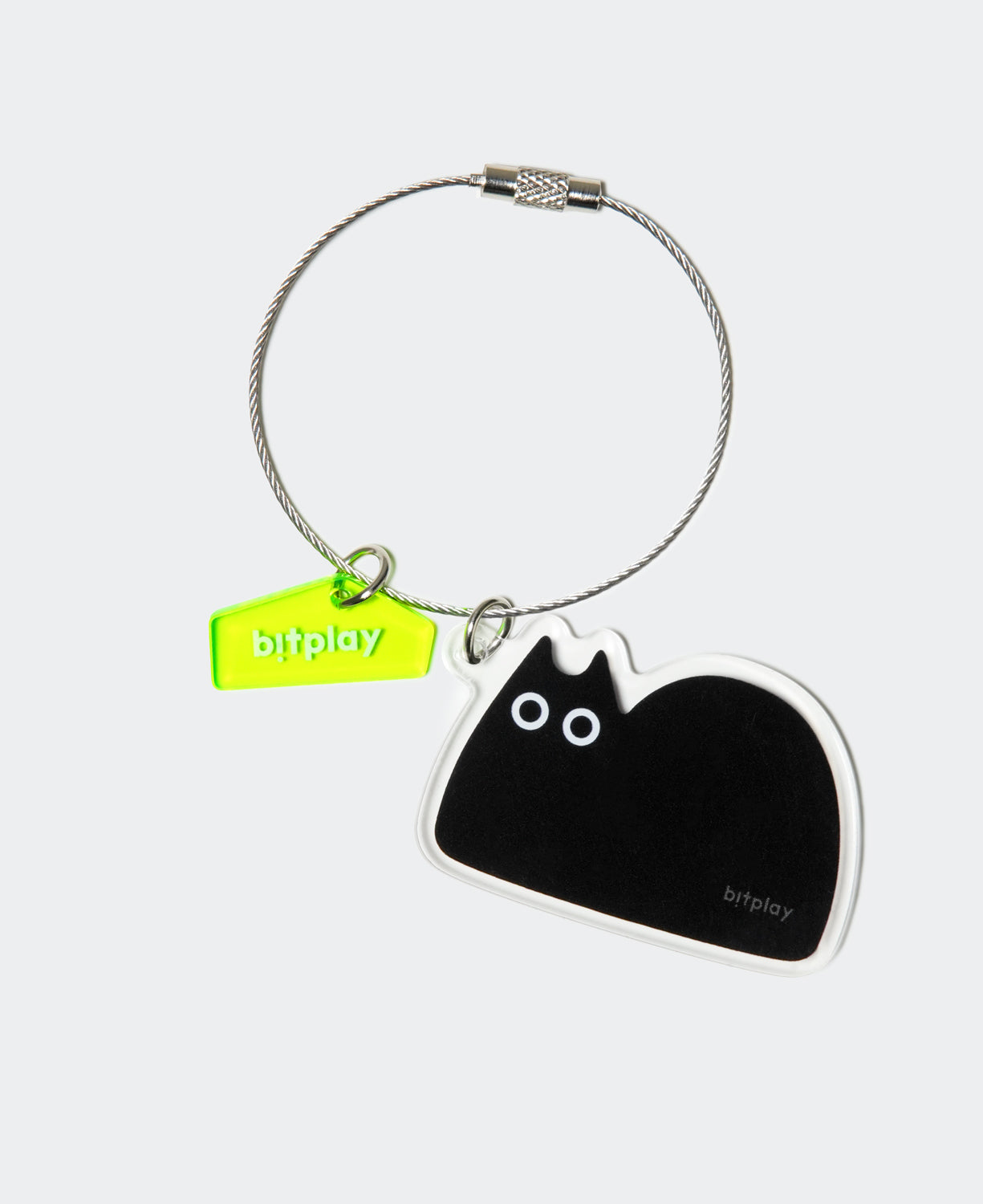 Wire Keychain Charm Charcoal Kitten