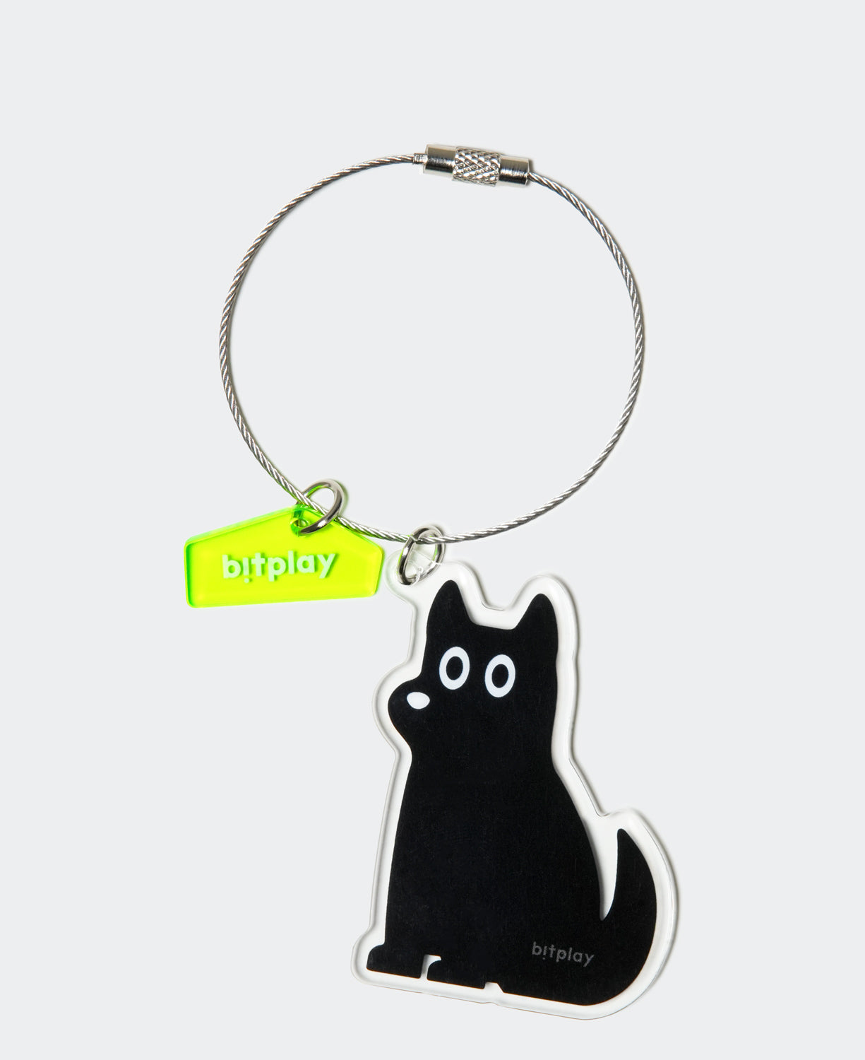 Wire Keychain Charm Charcoal Puppy