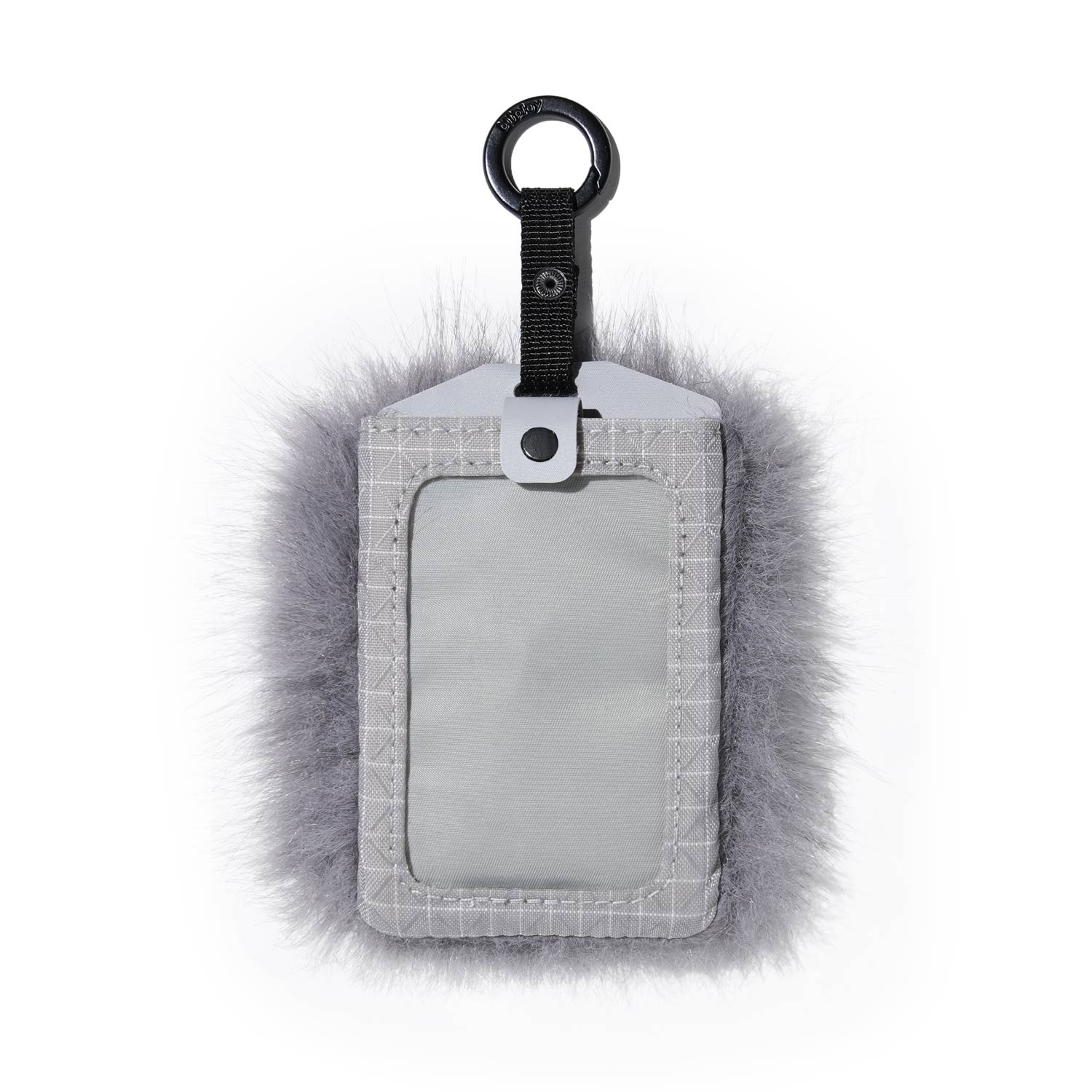 Furry Badge Holder -Bluish Grey