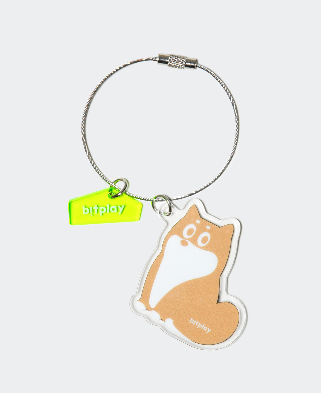 Wire Keychain Charm Double-Sided Shibba