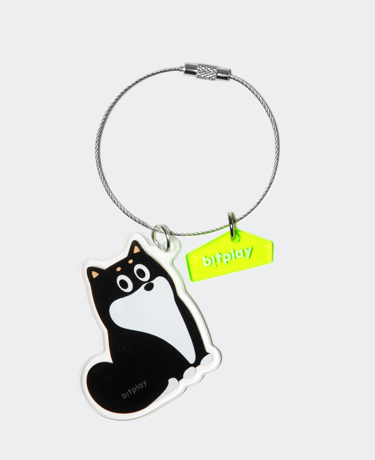 Wire Keychain Charm Double-Sided Shibba