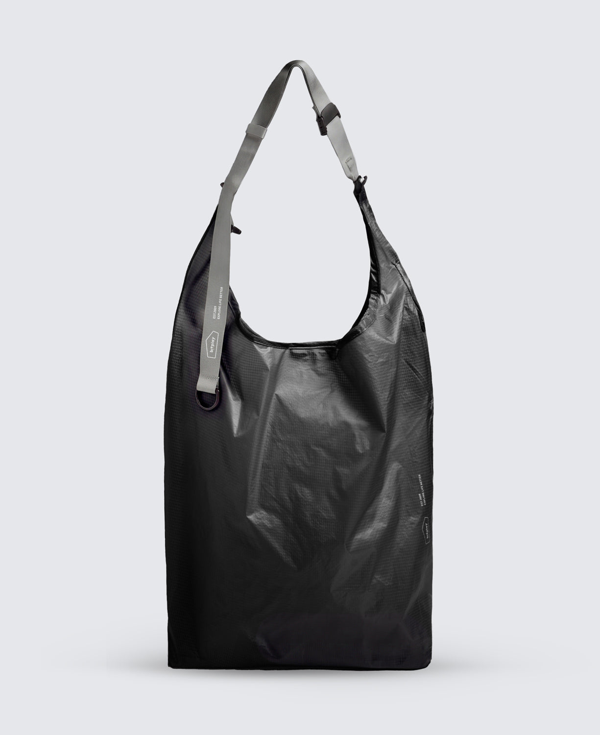 Foldable Crossbody Shopping Bag Black