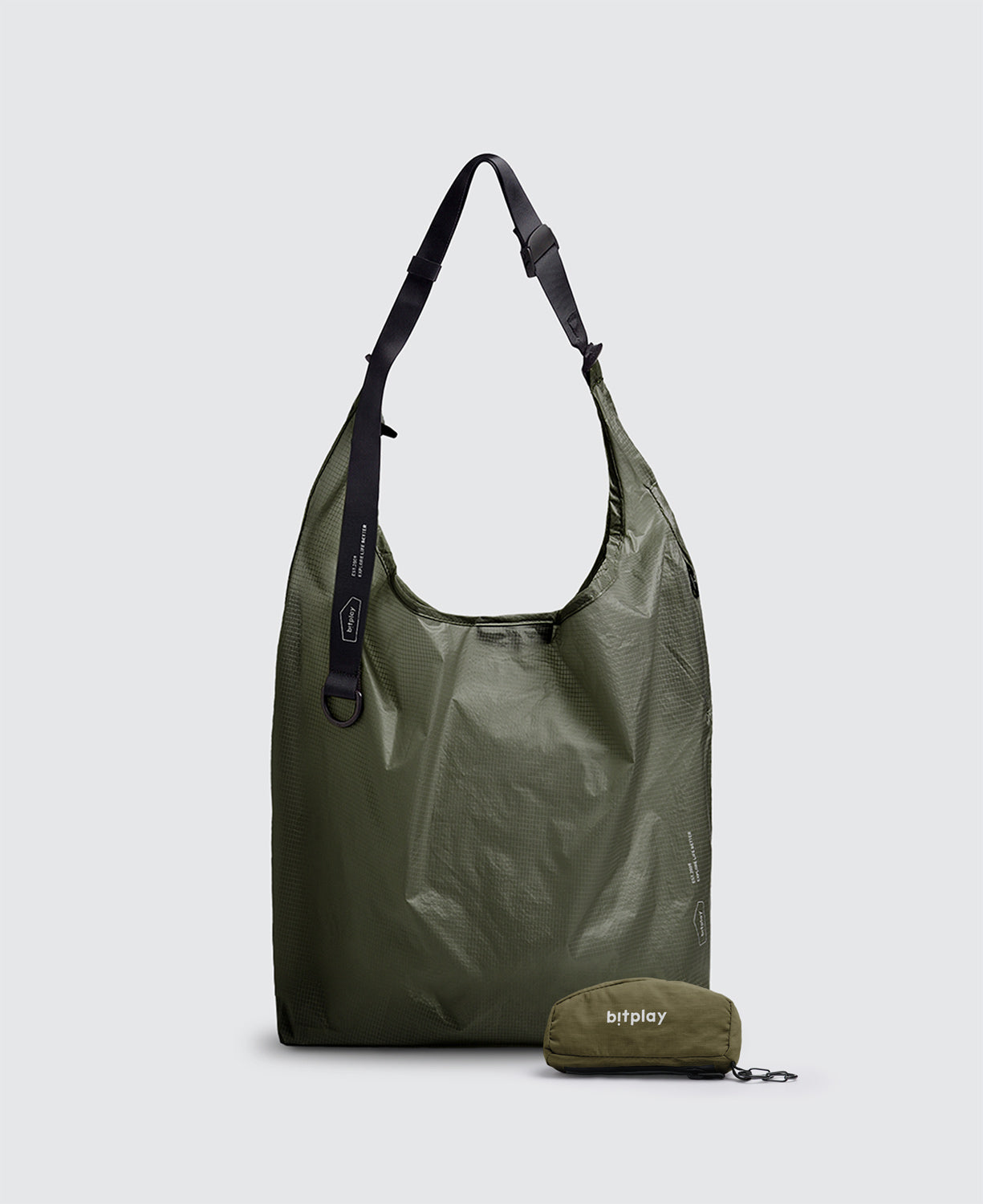 Foldable Crossbody Shopping Bag Green
