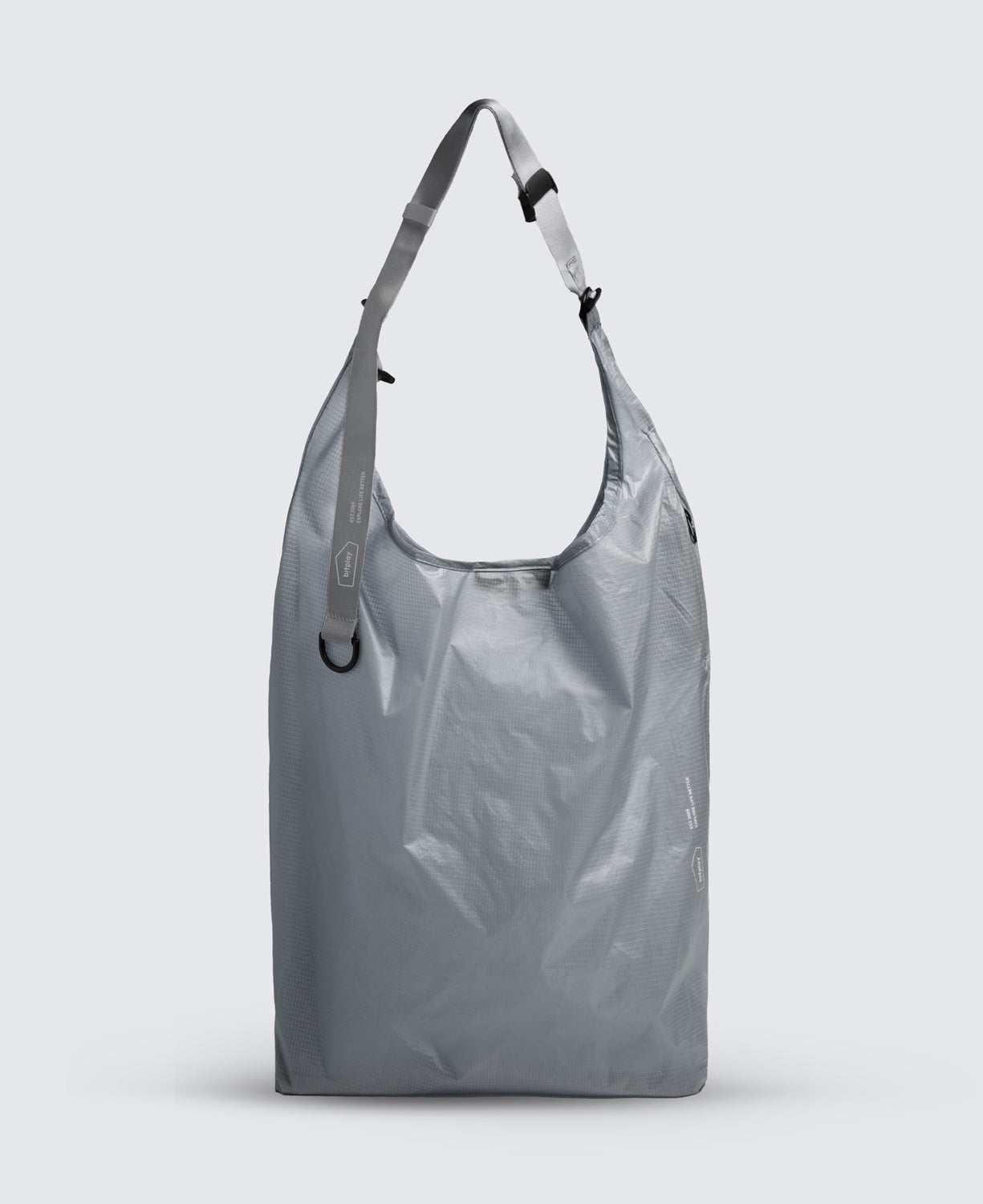 Foldable Crossbody Shopping Bag Grey