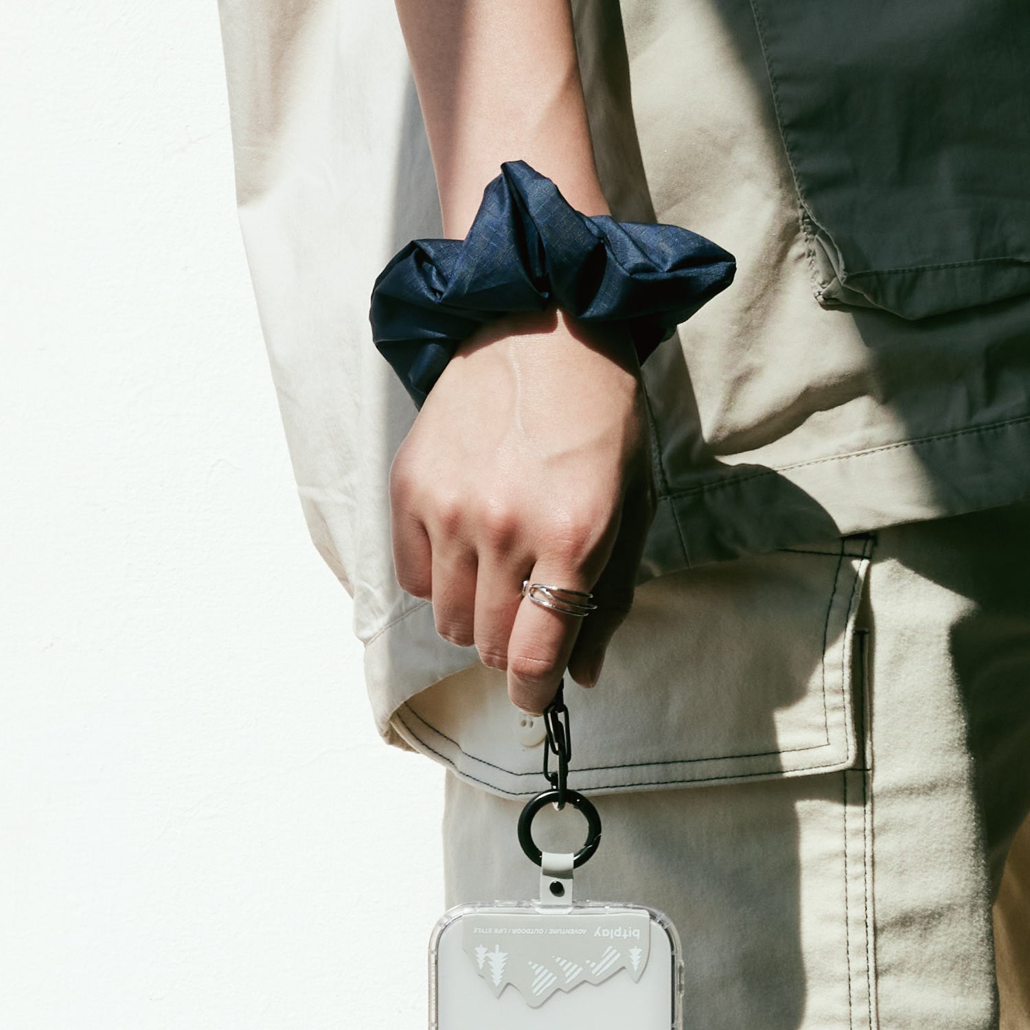 Scrunchie Wrist Strap - Indigo Blue (Strap Adapter included）