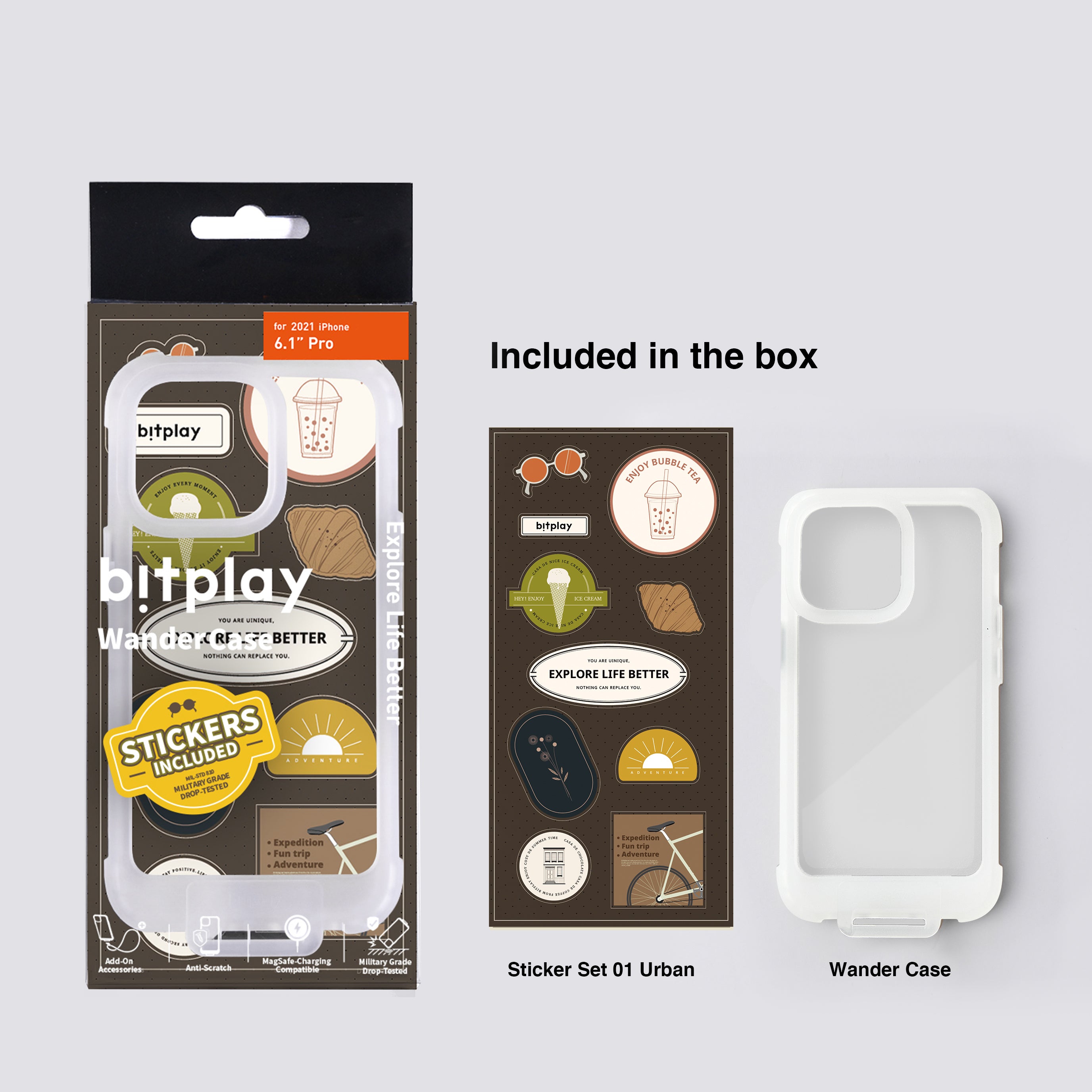 Wander Case for iPhone 13 Series - Clear (Sticker Set 01 Urban Included）